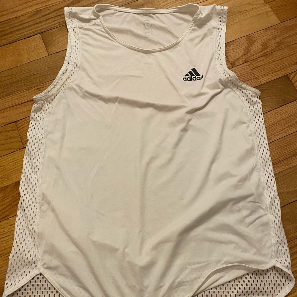 White Adidas tank